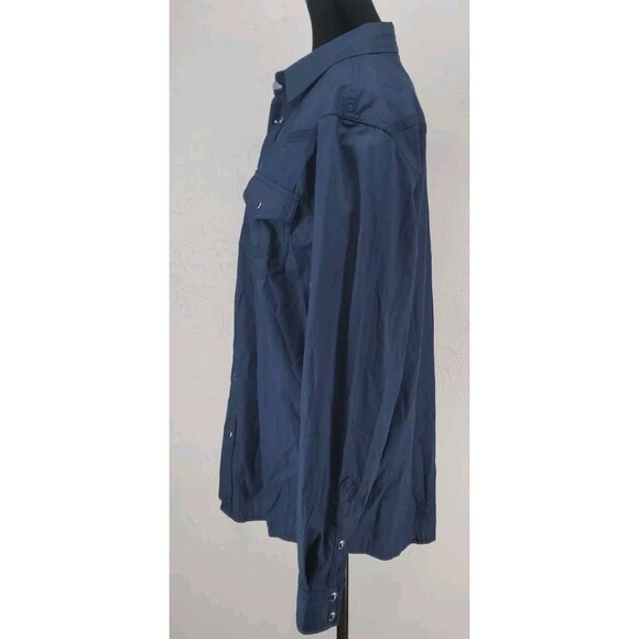 Western Apparel Cowboy Shirt Pearl Snap Button Navy Blue | Cody James Size M - Picture 3 of 8